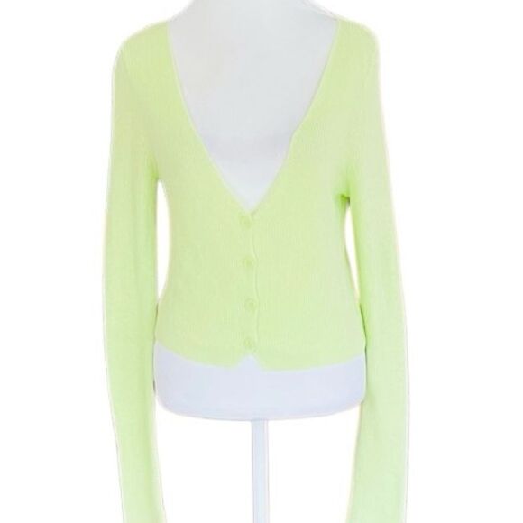 American Eagle Outfitters Pistachio Green Cropped button front Cardigan size S - Picture 1 of 6